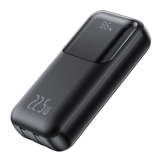 TRUSMI PD22.5W Ultra MINI DIGITAL With L+C Cable POWER BANK 10000mAh Black