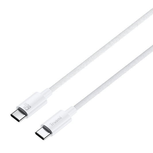 TRUSMI 60W C To C Braided Charging Cable White 2M