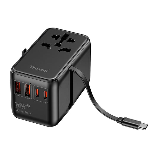 TRUSMI 70W 3C2A Travel Adapter Charger with Cable