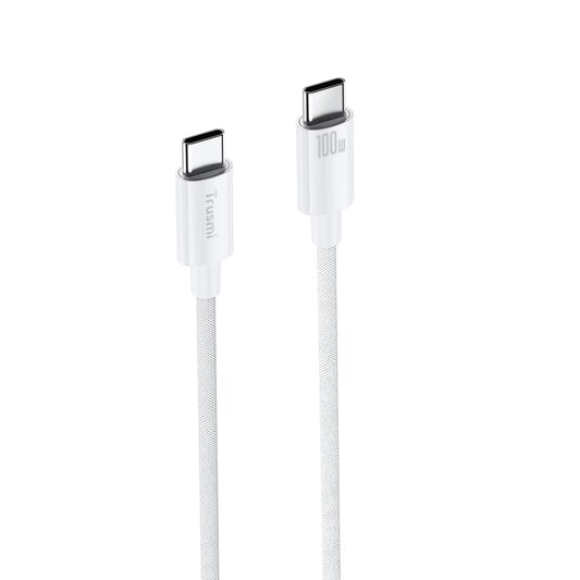 TRUSMI 100W C To C Braided Charging Cable White 3M