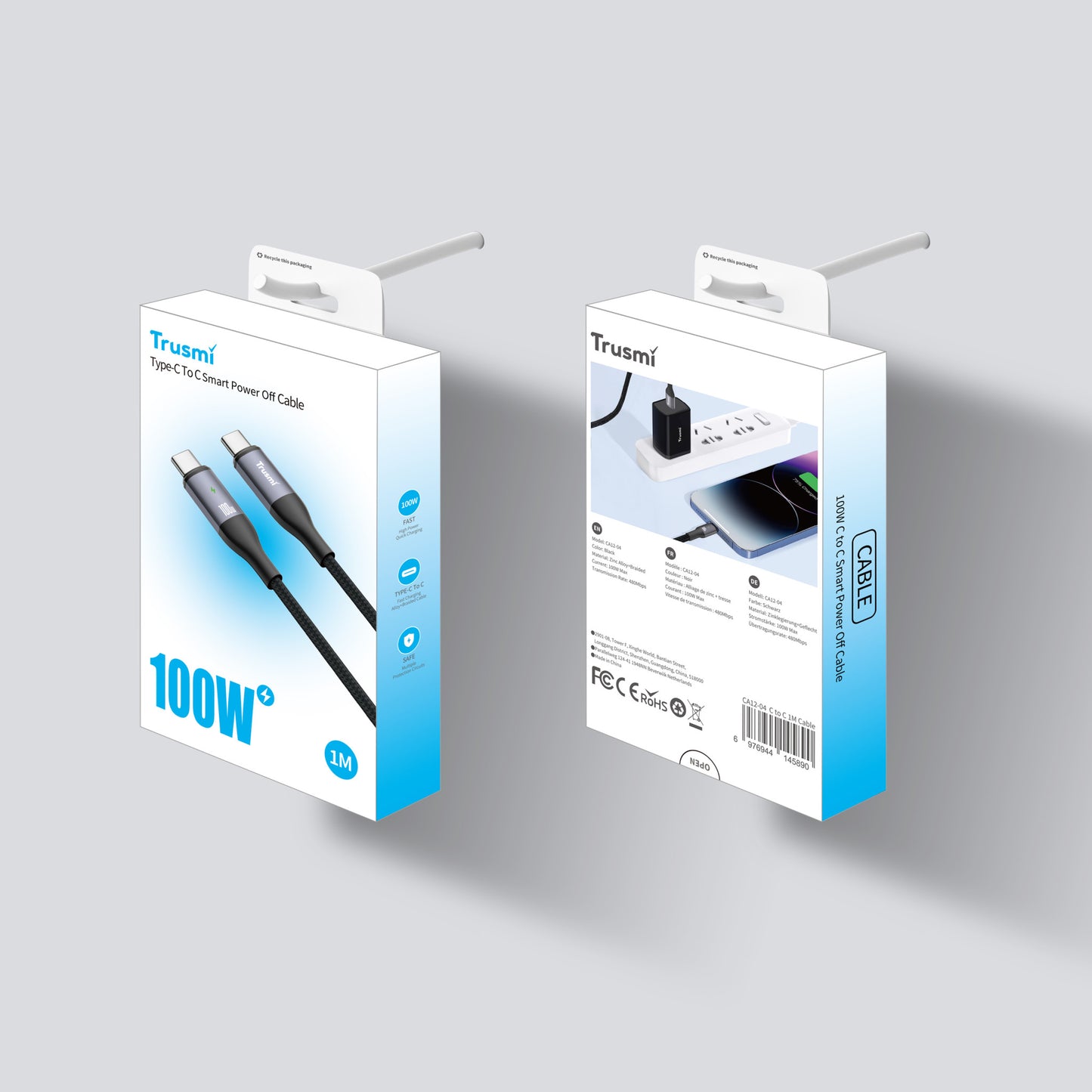 TRUSMI 100W CC Smart Power off Alluminum Alloy Cable