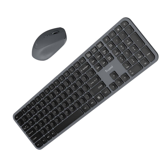 TRUSMI Wireless Membrane keyboard & Mouse Set US Grey