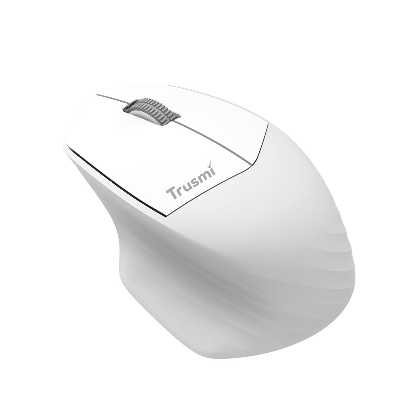 TRUSMI 2.4G/BT Ergonomic Contoured-Shape Design Wireless Mouse White