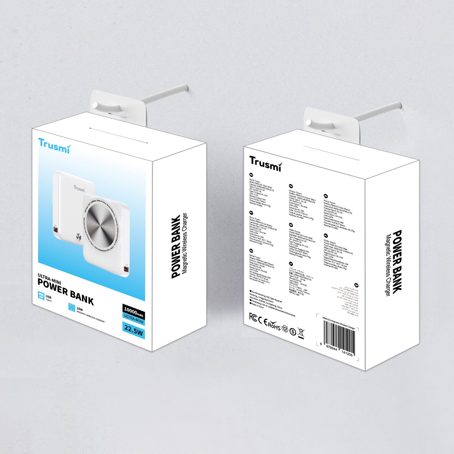 TRUSMI PB09 Series PD22.5W Ultra Mini Magnatic Wireless Power Bank