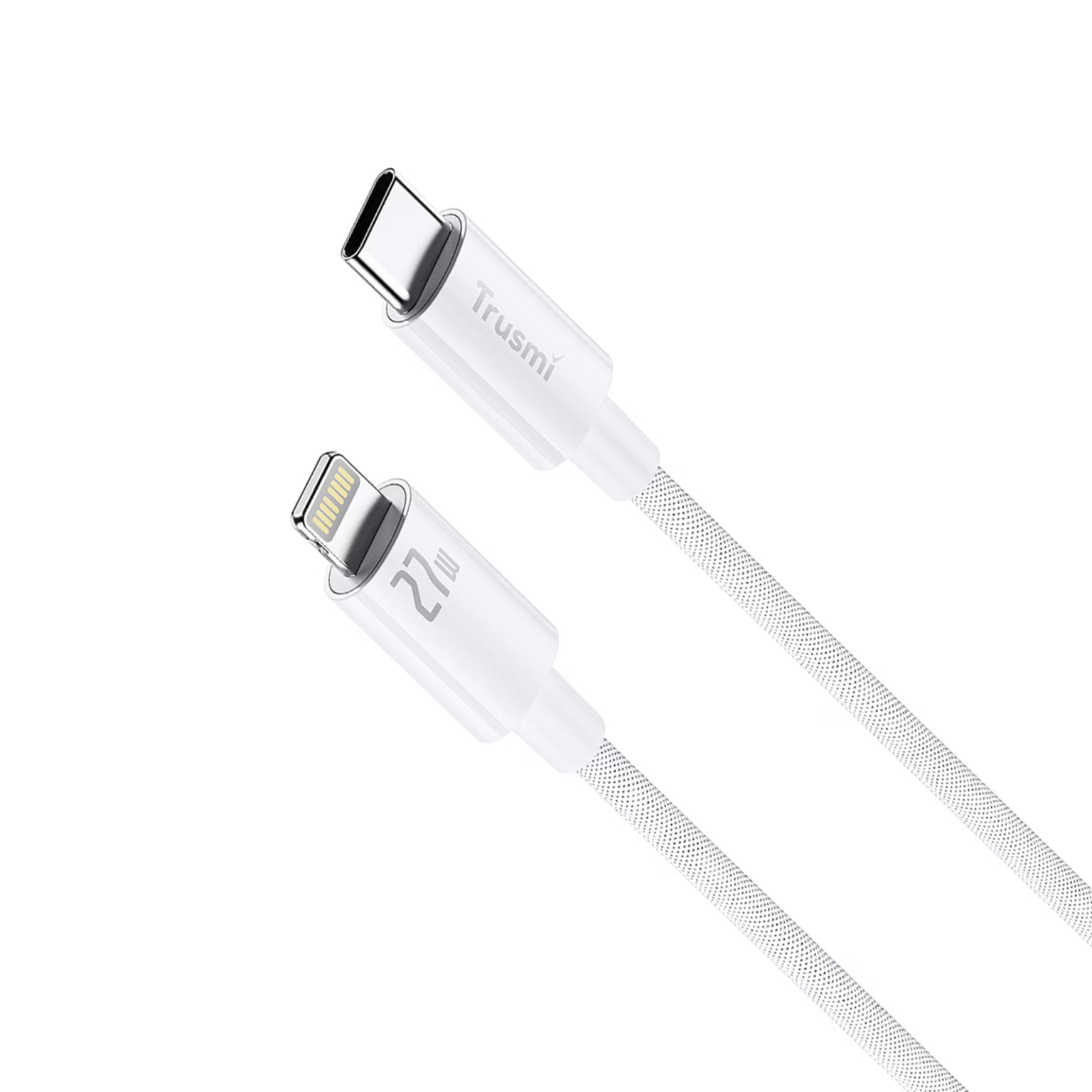 TRUSMI 27W C To L Braided Charging Cable White 1M