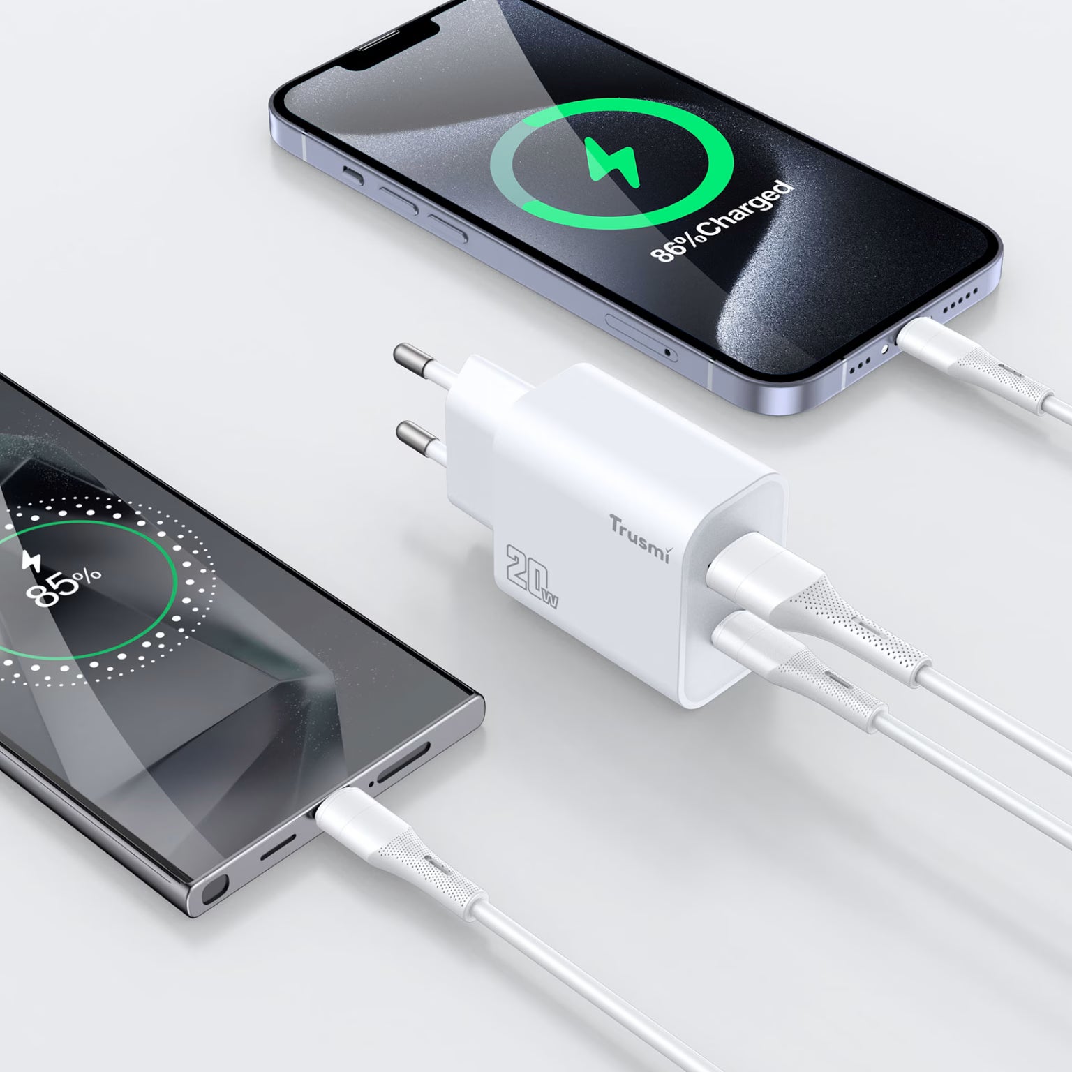 TRUSMI EU Series PD20W AC GaN Fast Charger Set with CL Cable