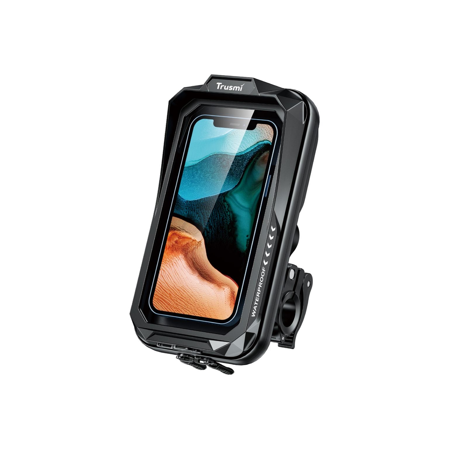 TRUSMI Motorcycle/Bicycle Waterproof Phone Holder Black
