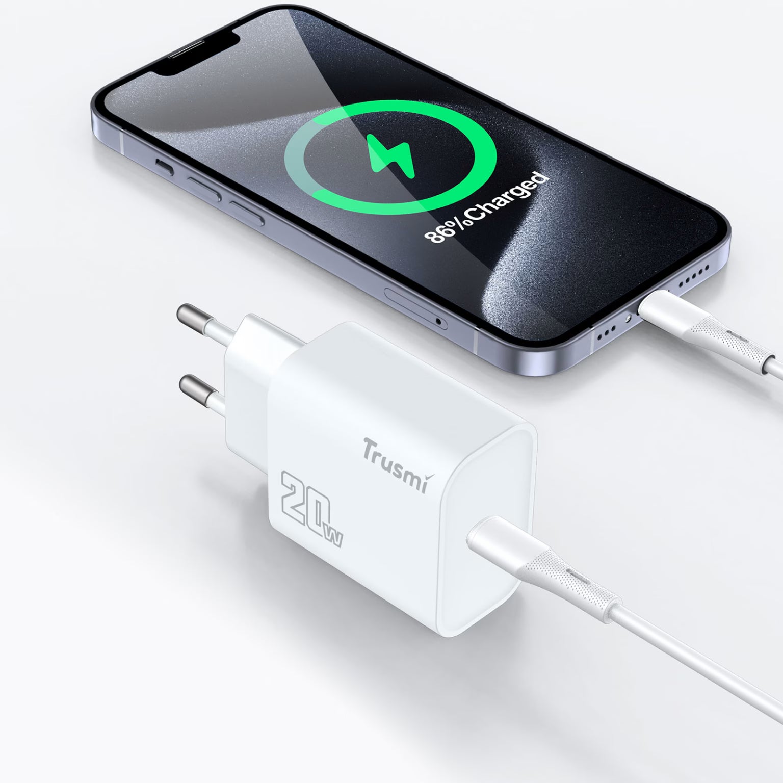 TRUSMI PD20W Type-C Charger Set with 20W C to L