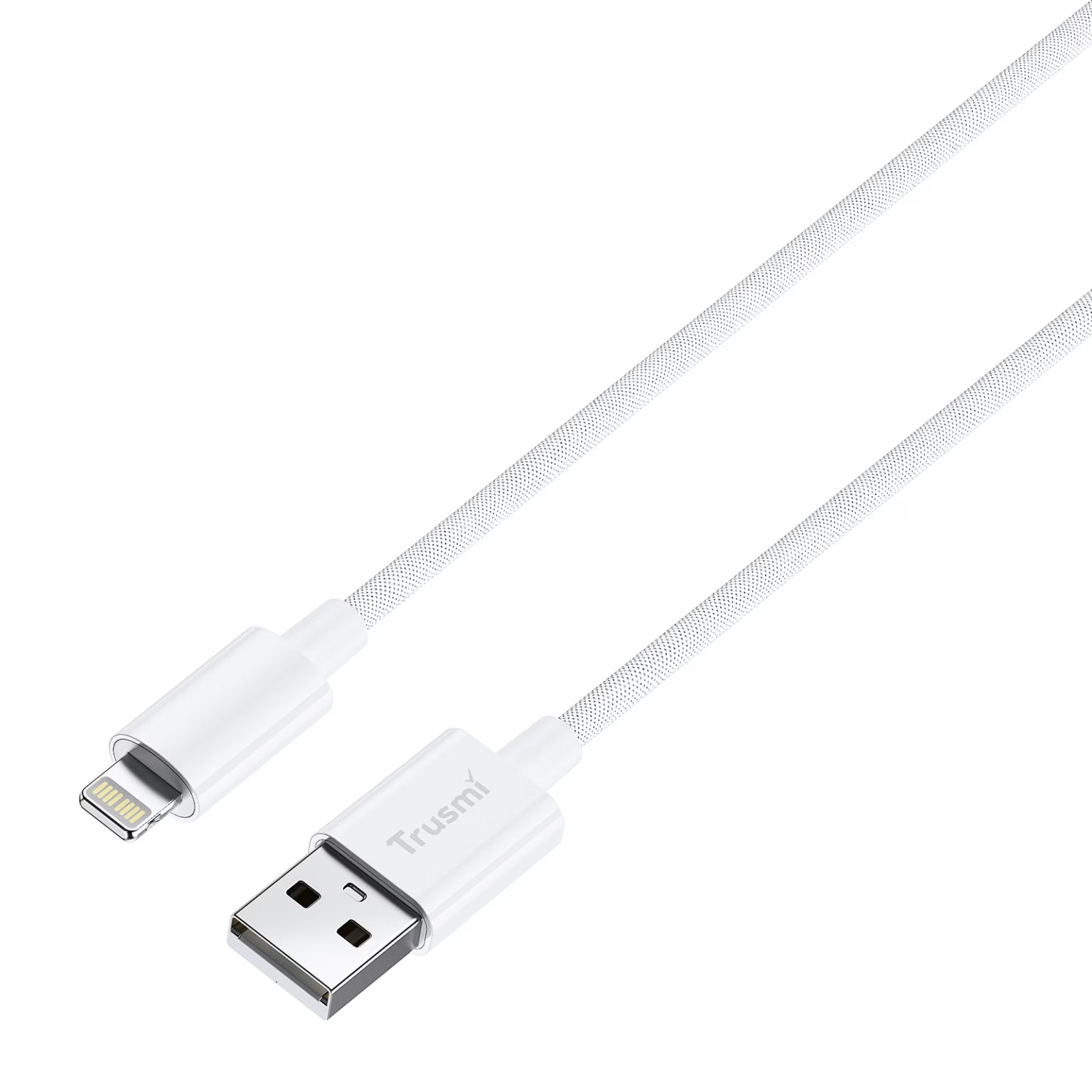 TRUSMI 2.4A A To L Braided Charging Cable White 1M