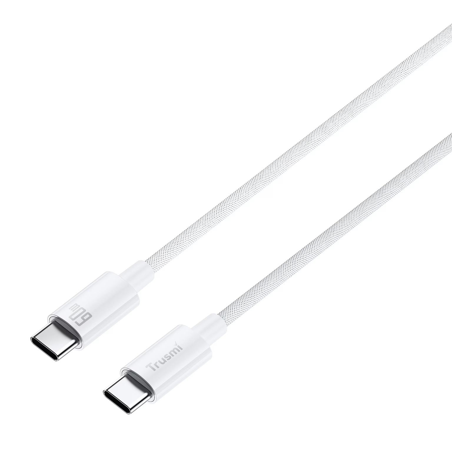 TRUSMI 60W C To C Braided Charging Cable White 1M