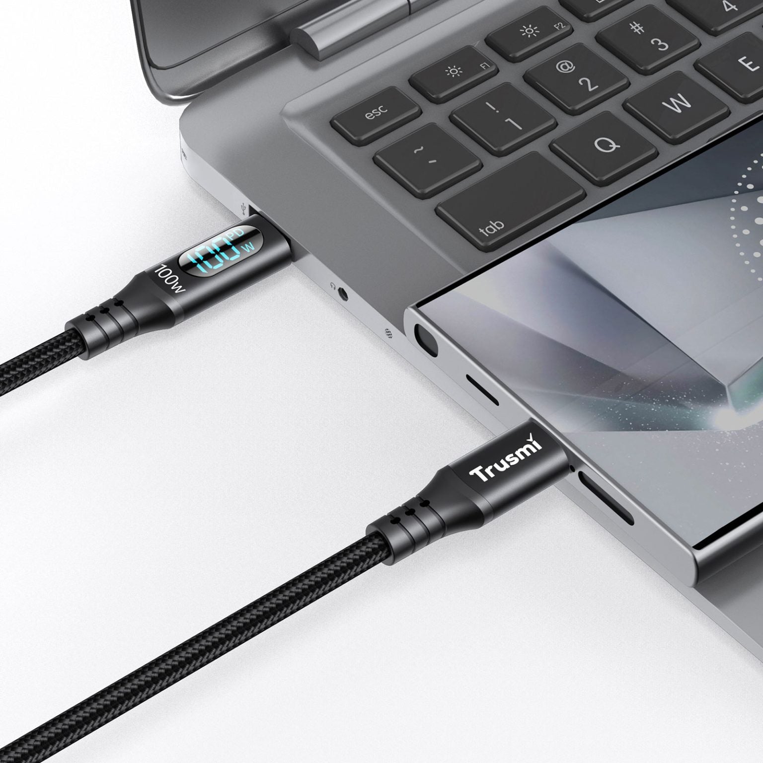 TRUSMI 100W CC Digital Fast Charging Braided Cable
