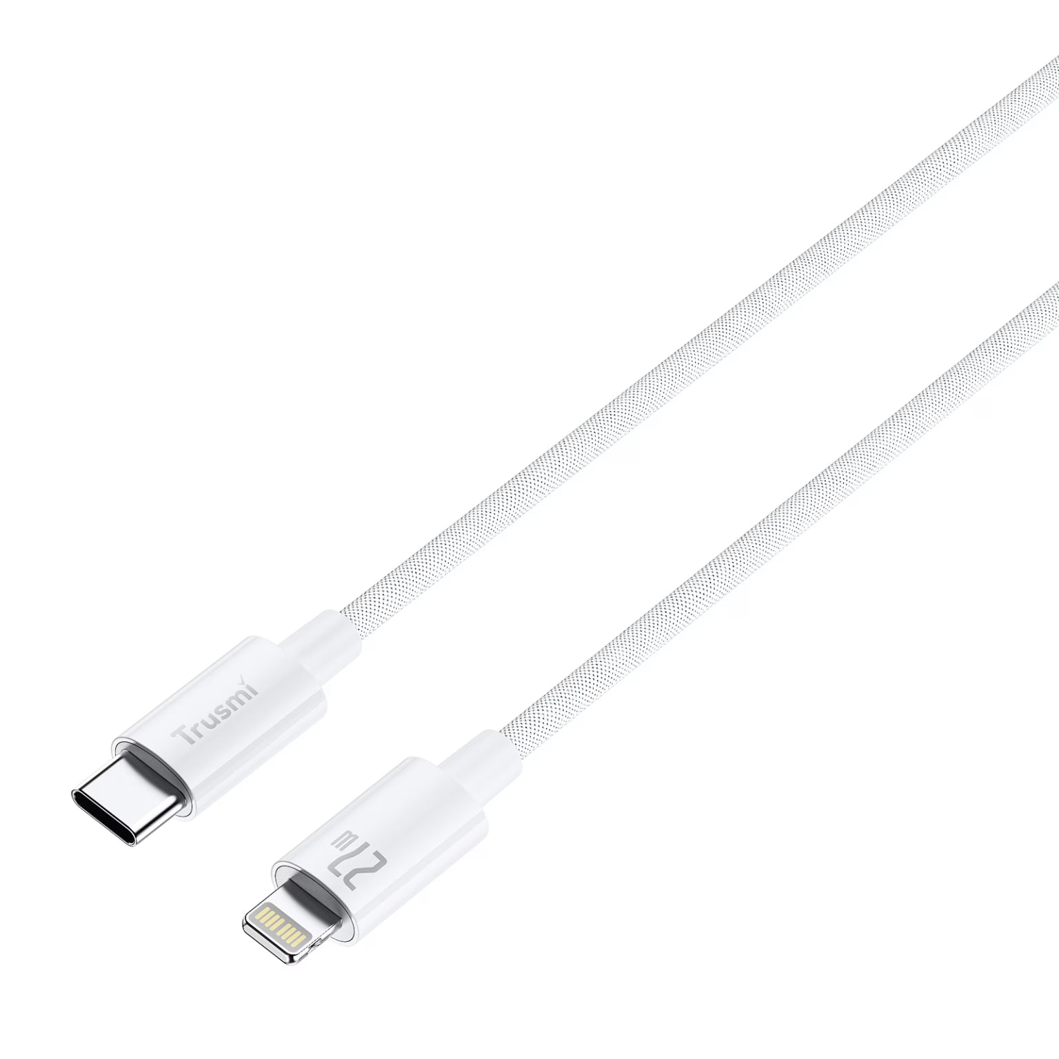 TRUSMI 27W C To L Braided Charging Cable White 1M