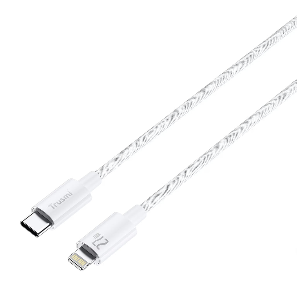 TRUSMI 27W C To L Braided Charging Cable White 2M