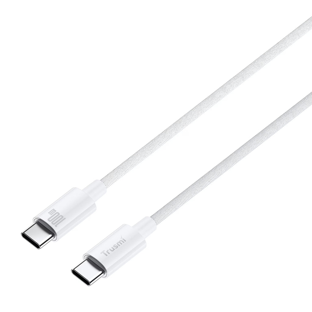 TRUSMI 100W C To C Braided Charging Cable White 3M