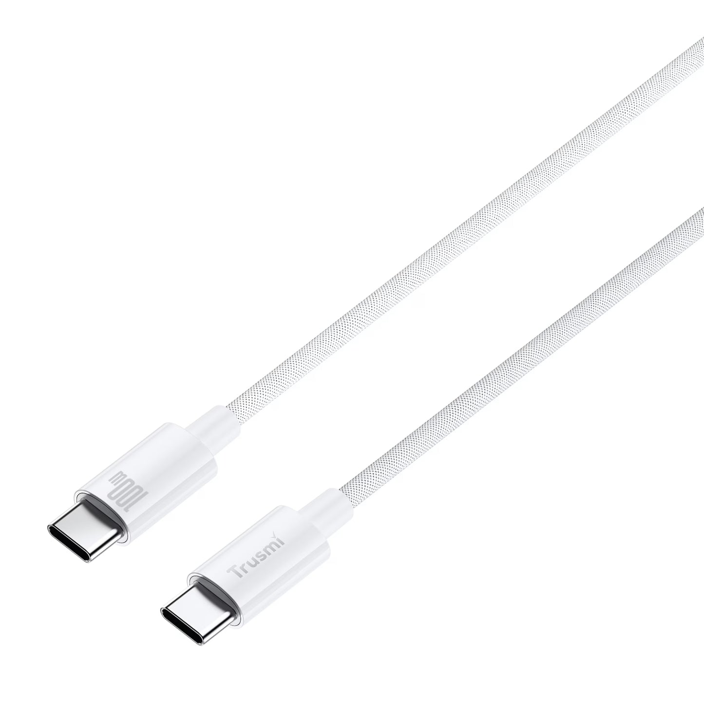 TRUSMI 100W C To C Braided Charging Cable White 3M