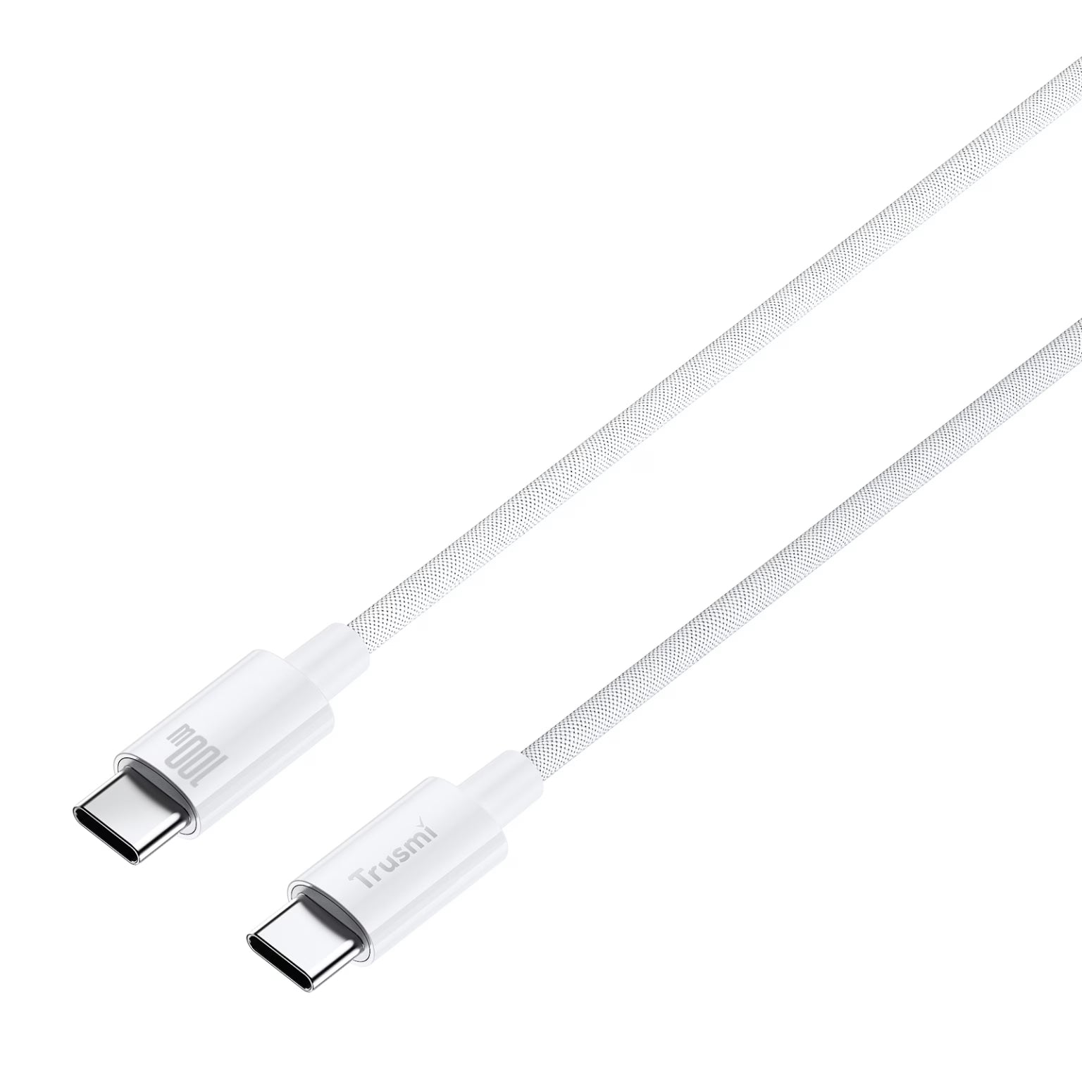 TRUSMI 100W C To C Braided Charging Cable White 3M