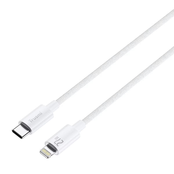 TRUSMI 27W C To L Braided Charging Cable White 3M