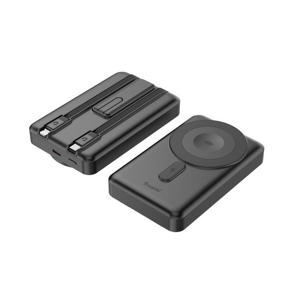 TRUSMI 15W Magnetic Wireless Power Bank with C+L Cable Kickstand