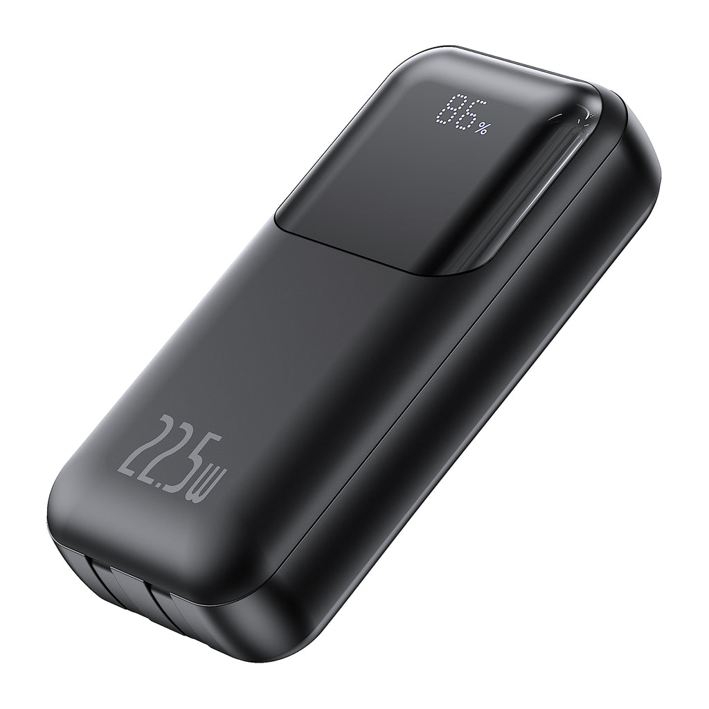 TRUSMI PD22.5W Ultra MINI DIGITAL With L+C Cable POWER BANK 10000mAh Black