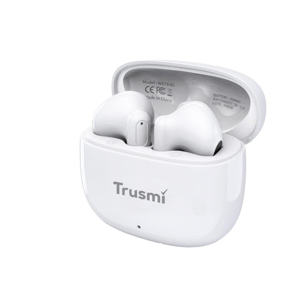 TRUSMI Minimalist Semi-In-Ear Wireless Earphone White