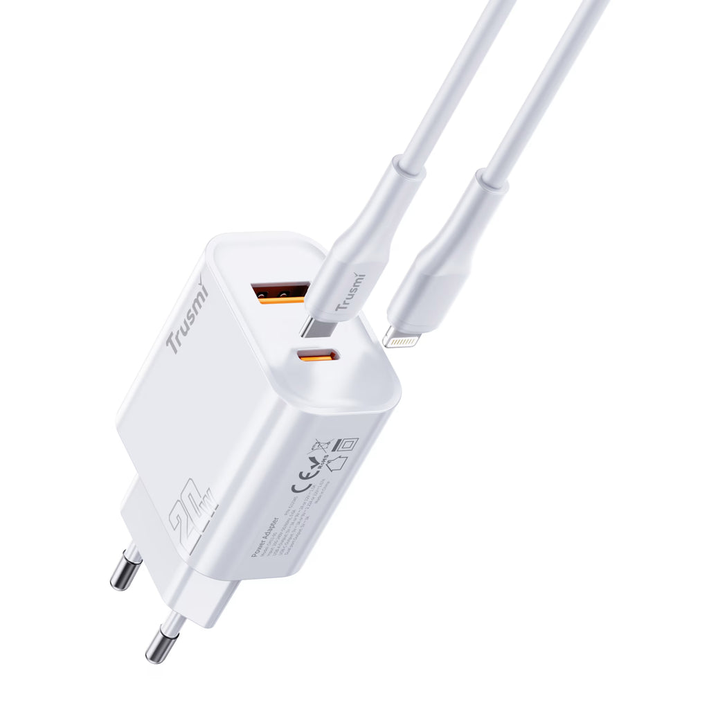 TRUSMI PD20W A+C GaN Fast Charger Set with CL Cable