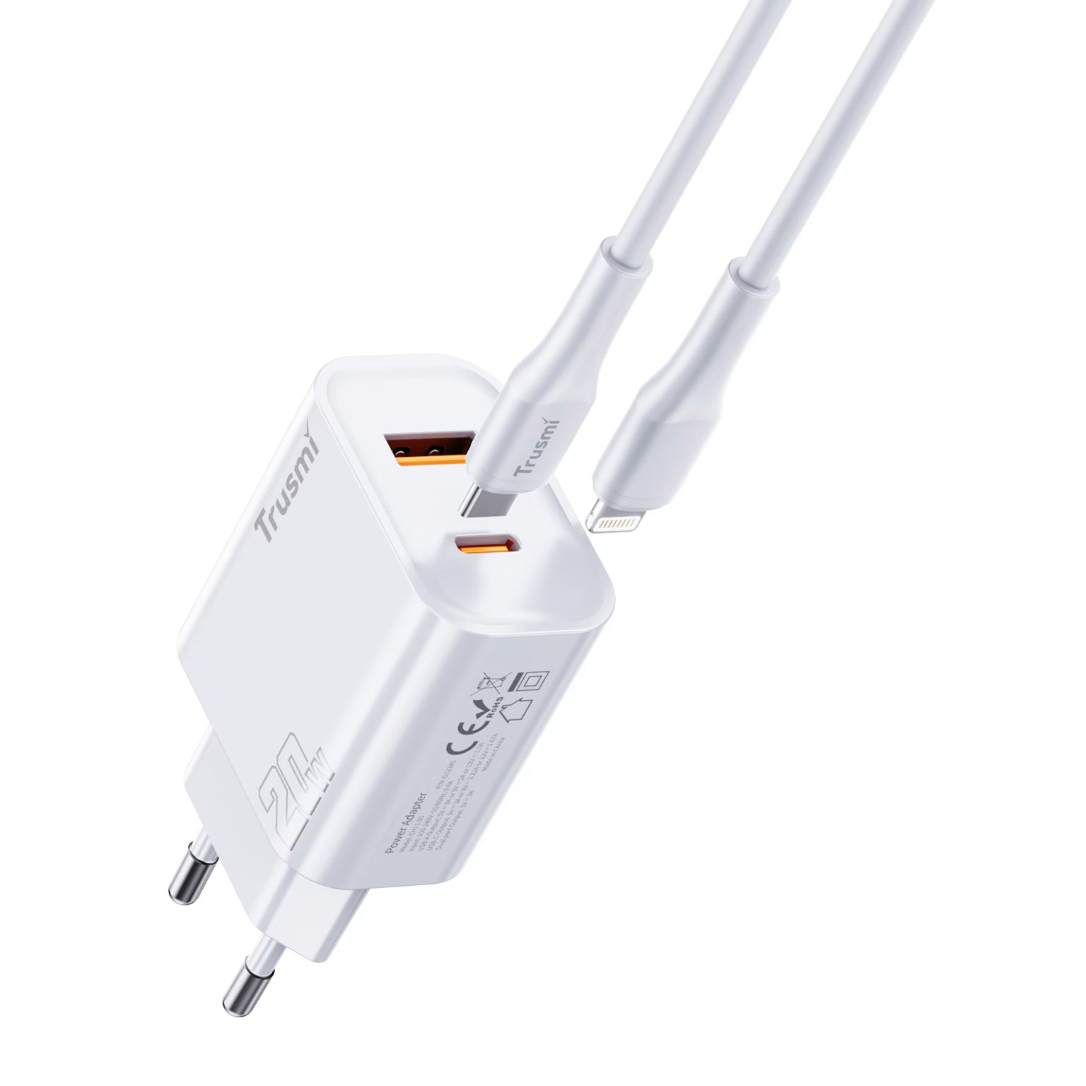 TRUSMI PD20W A+C GaN Fast Charger Set with CL Cable