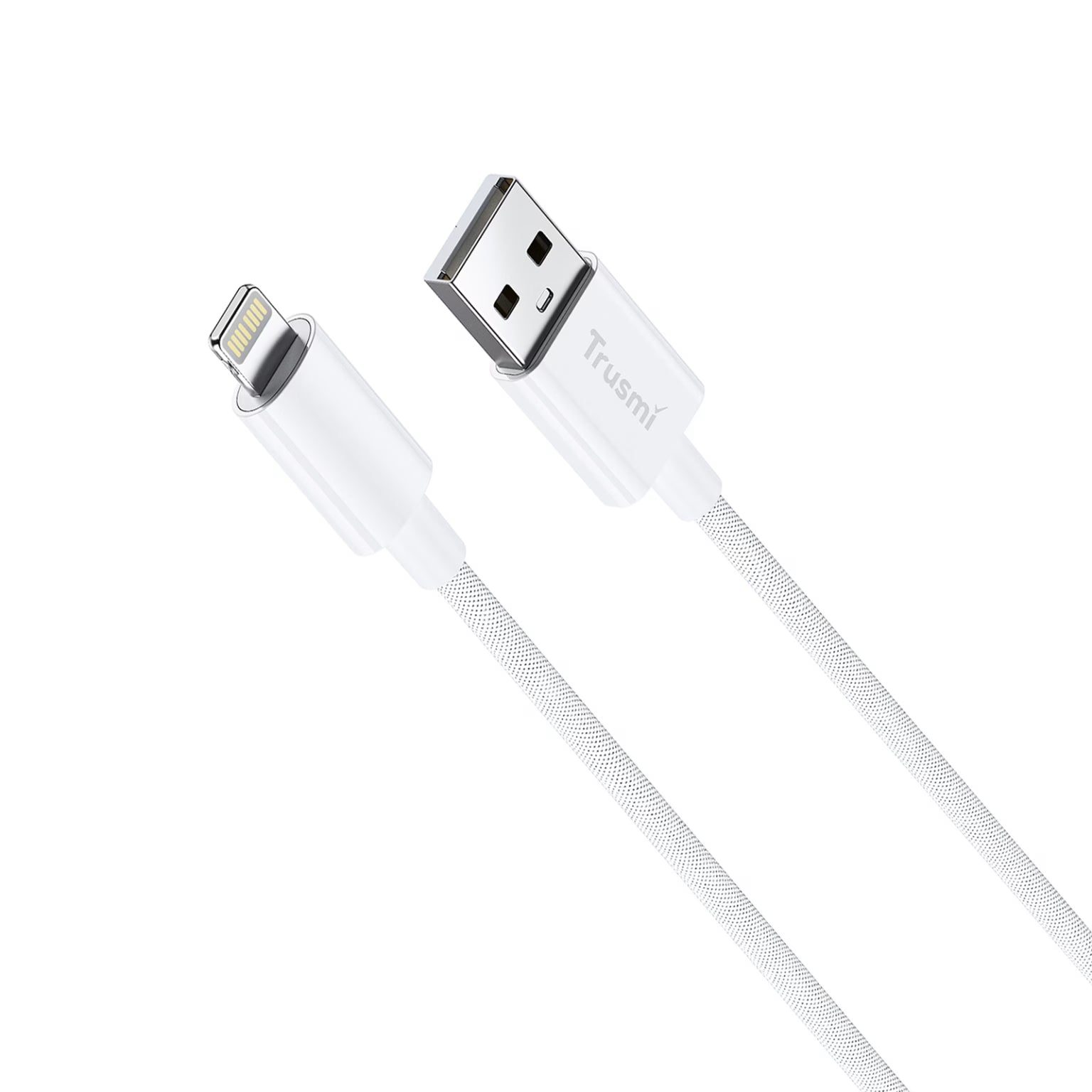 TRUSMI 2.4A A To L Braided Charging Cable White 1M