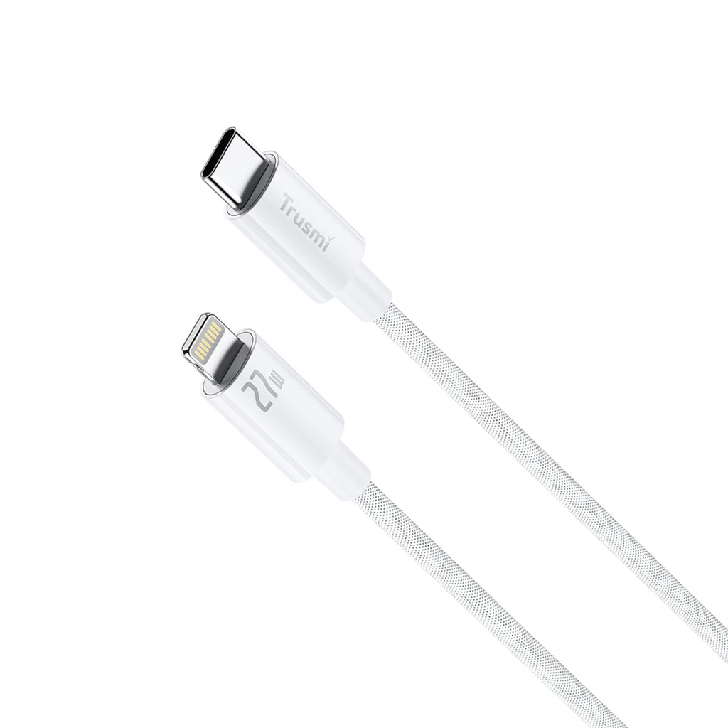 TRUSMI 27W C To L Braided Charging Cable White 2M