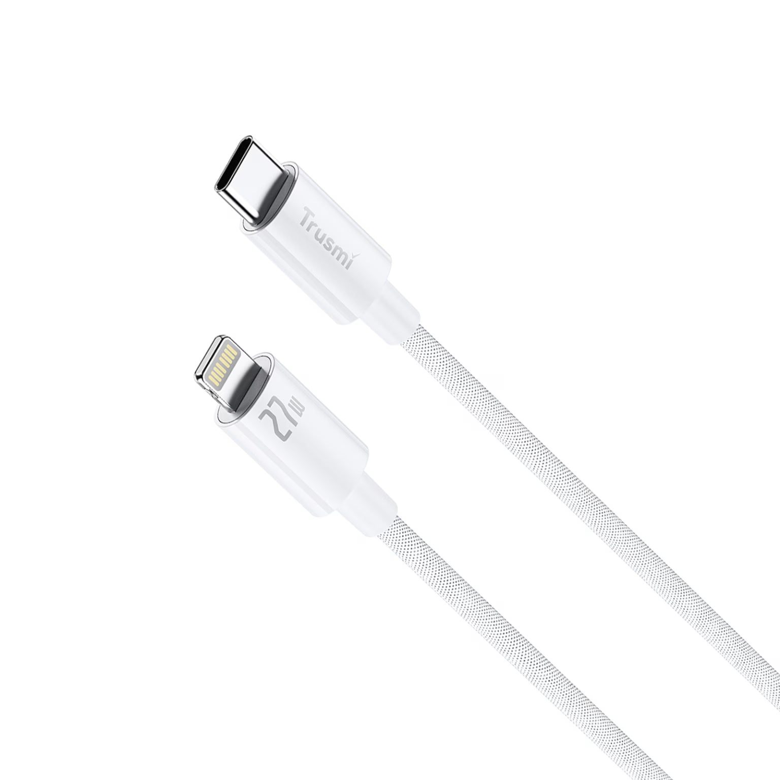 TRUSMI 27W C To L Braided Charging Cable White 2M