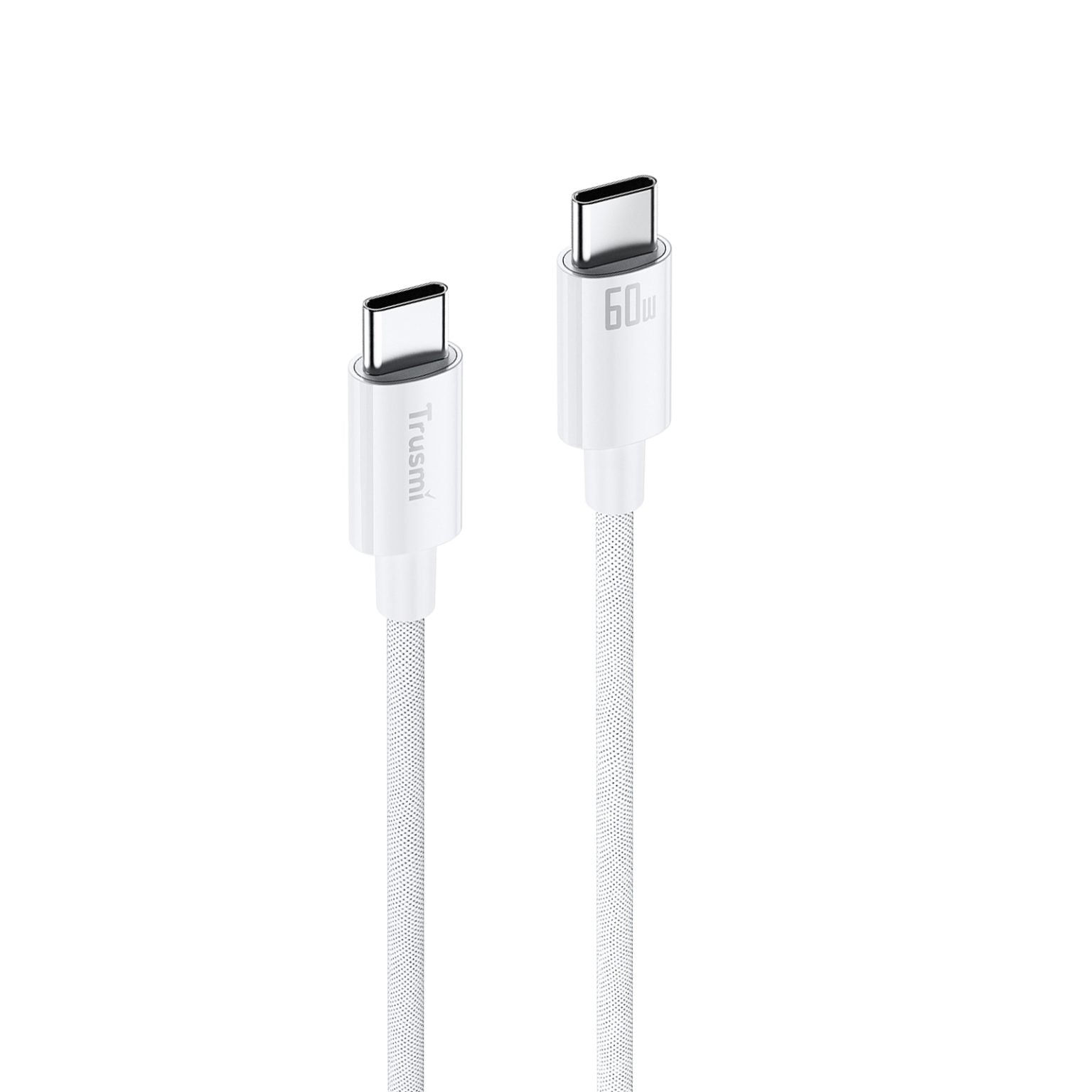 TRUSMI 60W C To C Braided Charging Cable White 2M