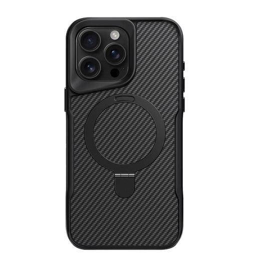 TRUSMI Carbon Fiber with 360° Rotating Kickstand Magnetic Phone Case