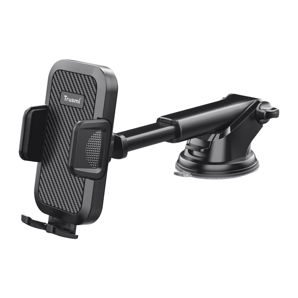 TRUSMI Suction Base Clamping Car Phone Holder Black