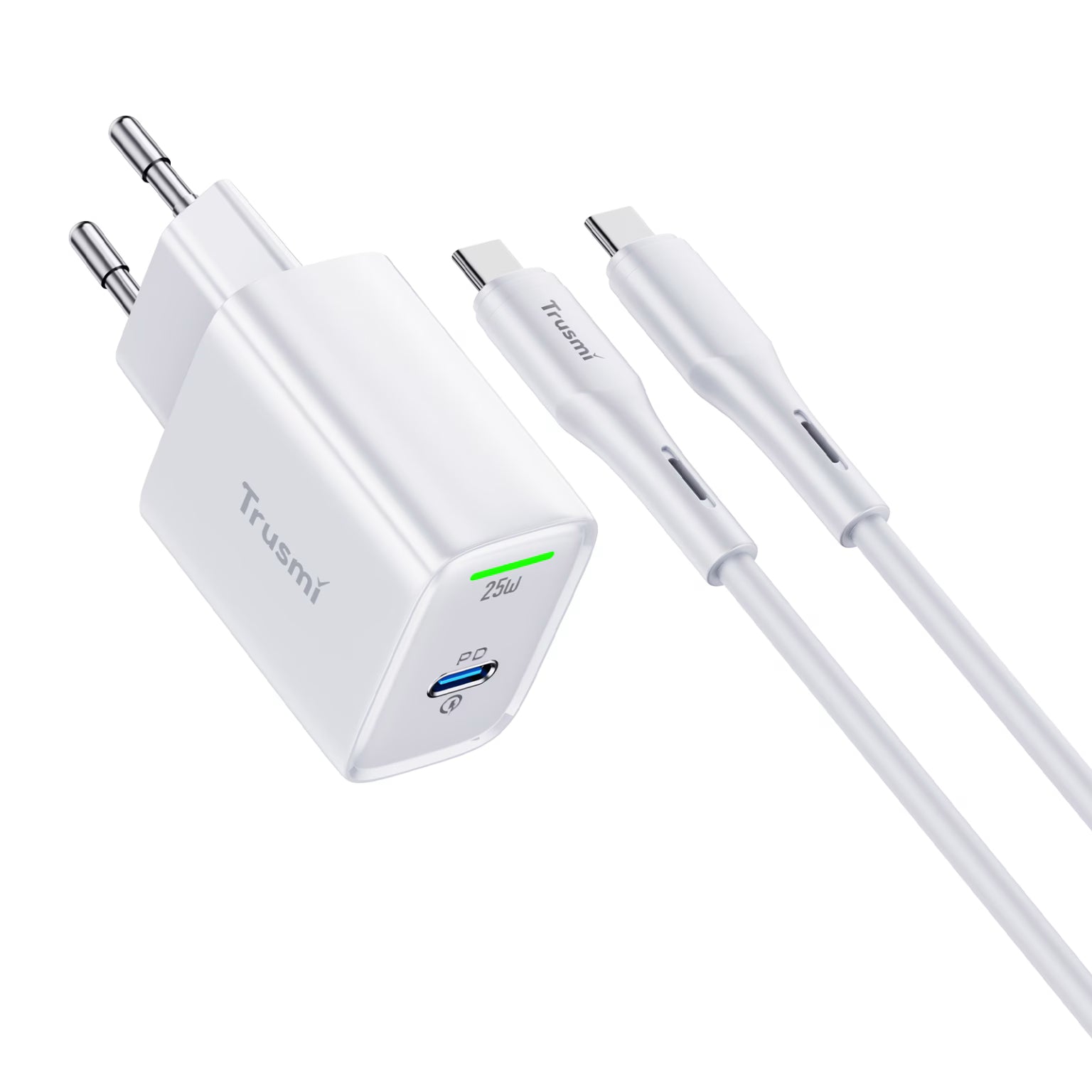 TRUSMI PD25W Type-C Charger Set With 60W C TO C Cable (EU) White