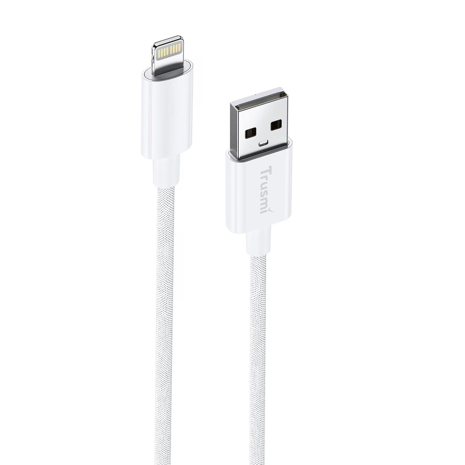 TRUSMI 2.4A A To L Braided Charging Cable White 1M