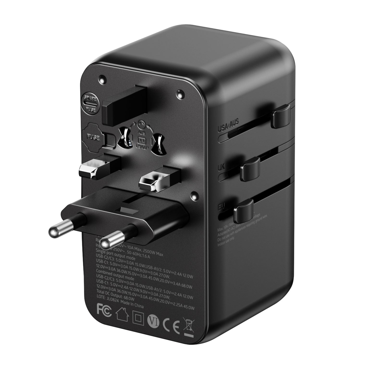 TRUSMI 68W 3C2A Travel Adapter Charger with Cable