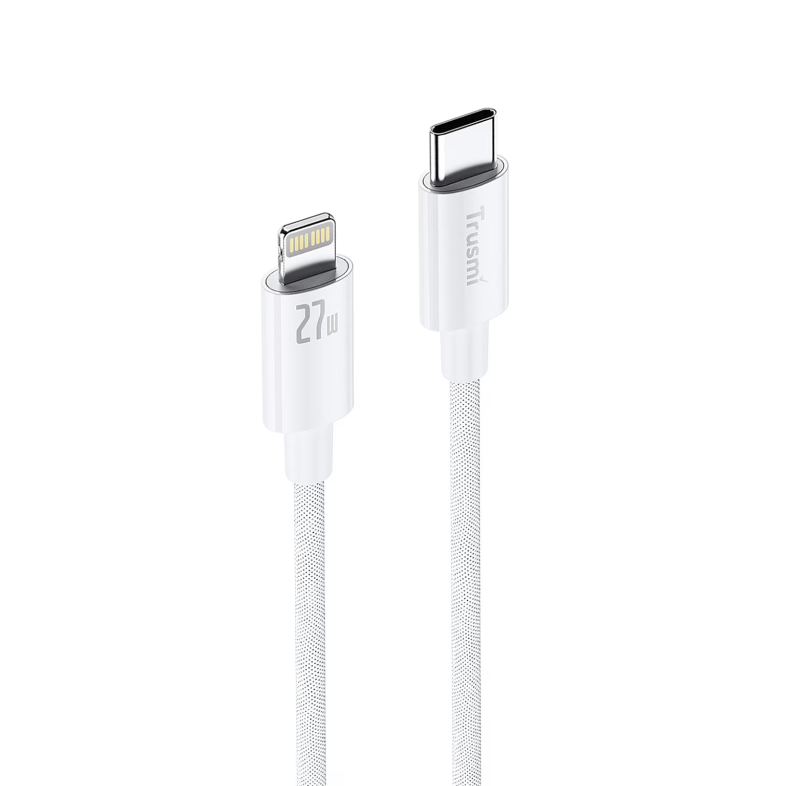 TRUSMI 27W C To L Braided Charging Cable White 1M