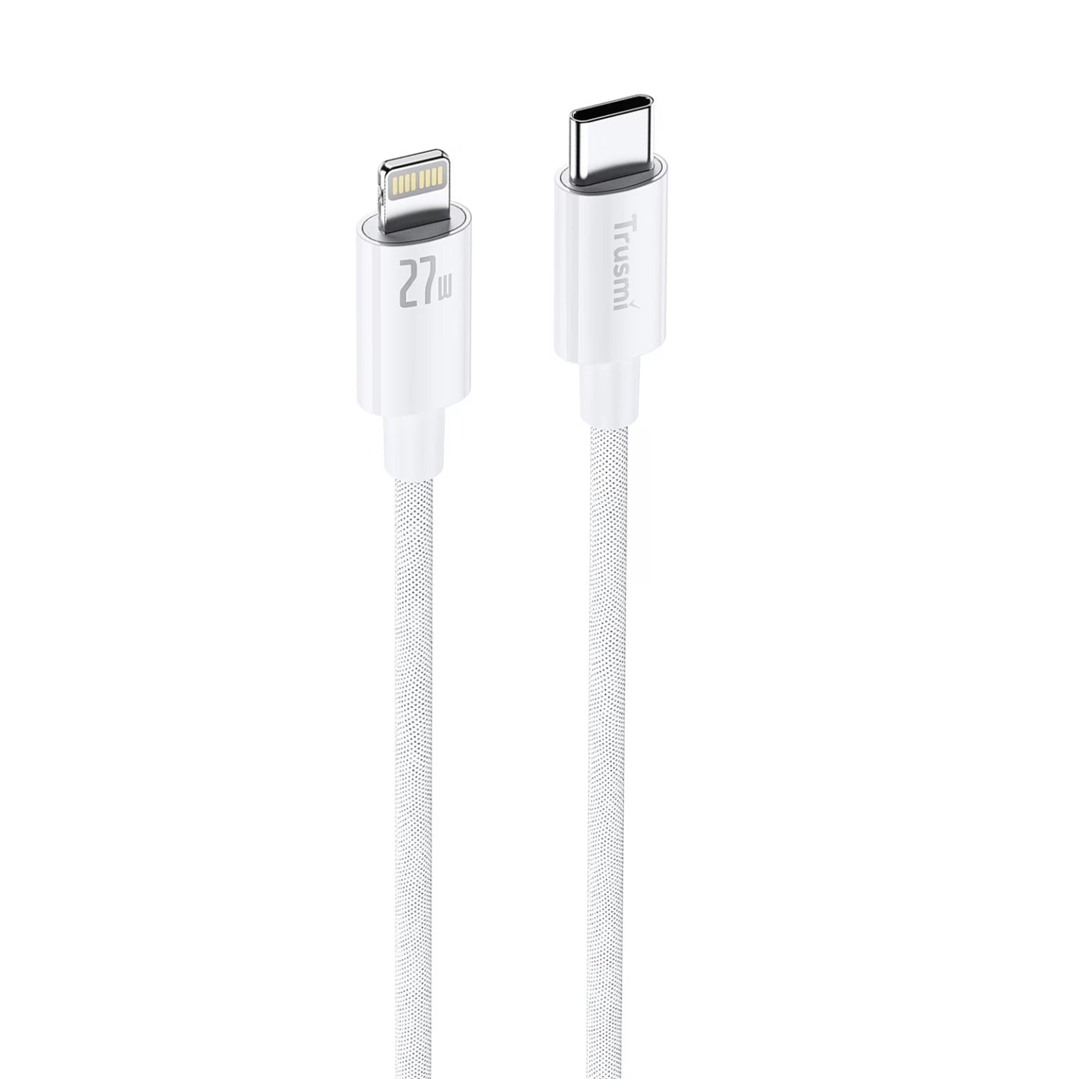 TRUSMI 27W C To L Braided Charging Cable White 2M