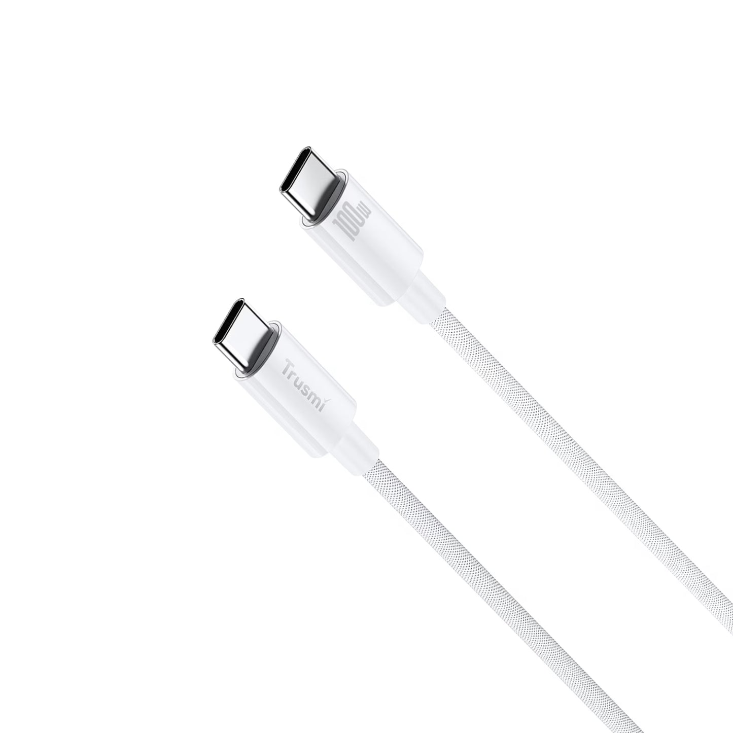 TRUSMI 100W C To C Braided Charging Cable White 3M