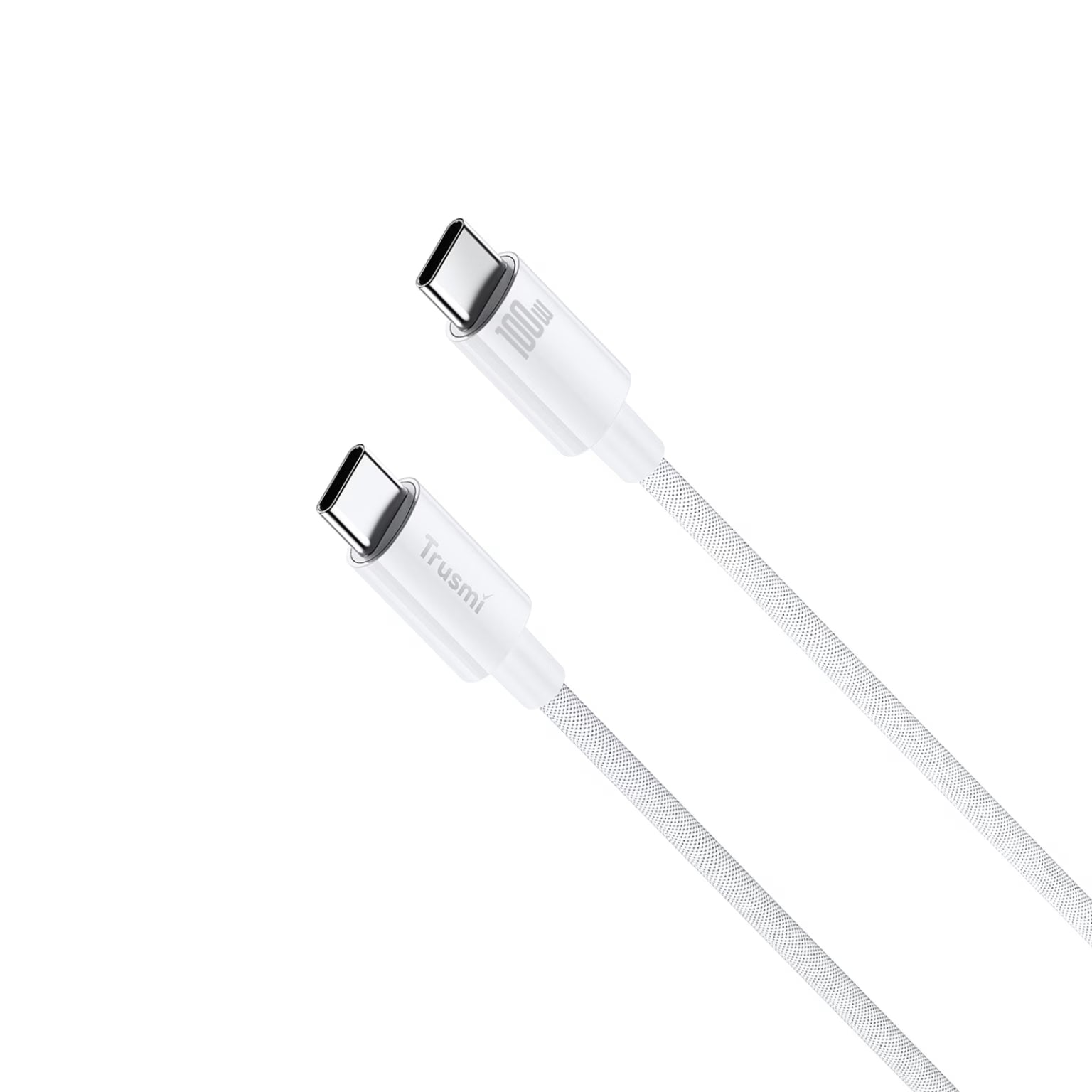 TRUSMI 100W C To C Braided Charging Cable White 3M
