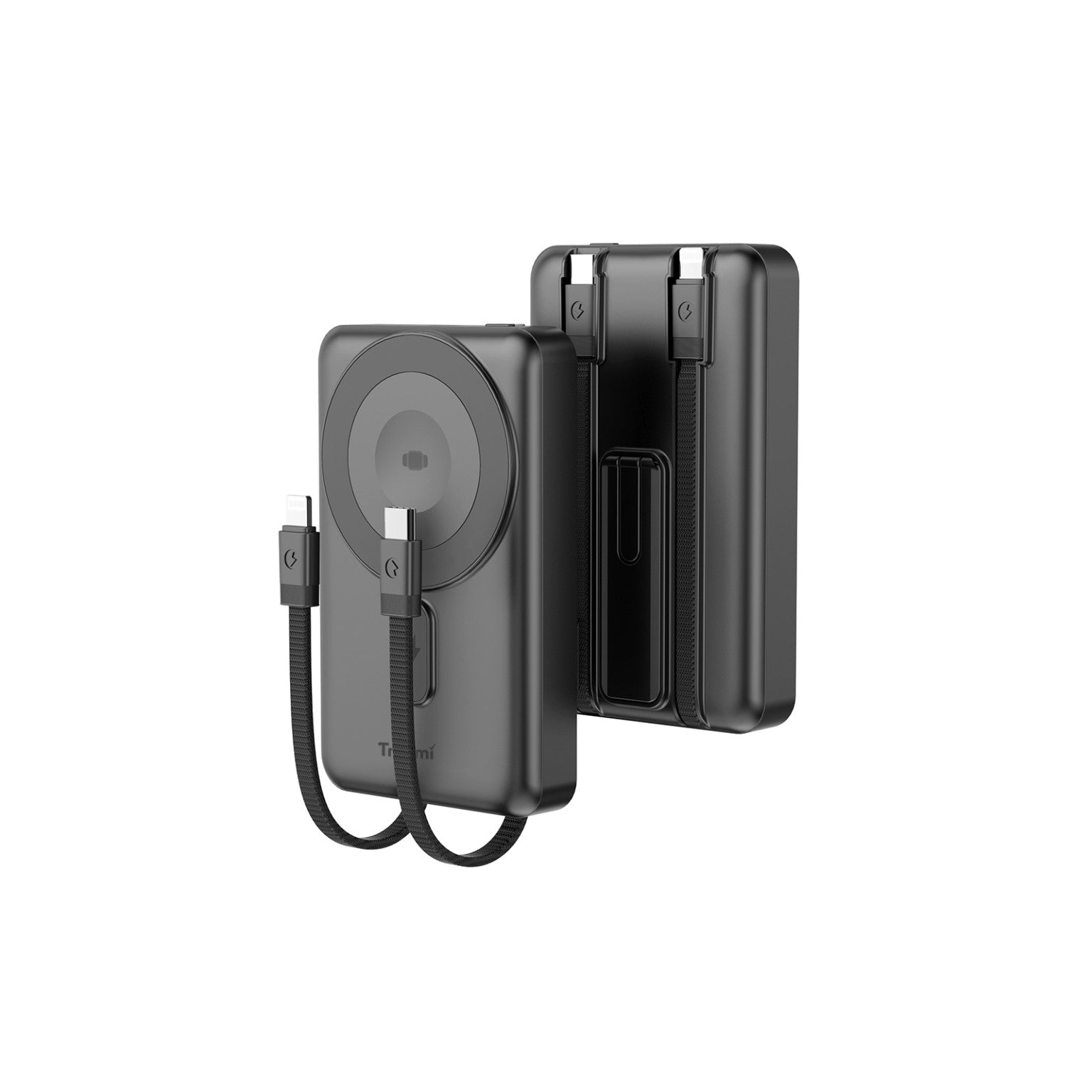 TRUSMI 15W Magnetic Wireless Power Bank with C+L Cable Kickstand