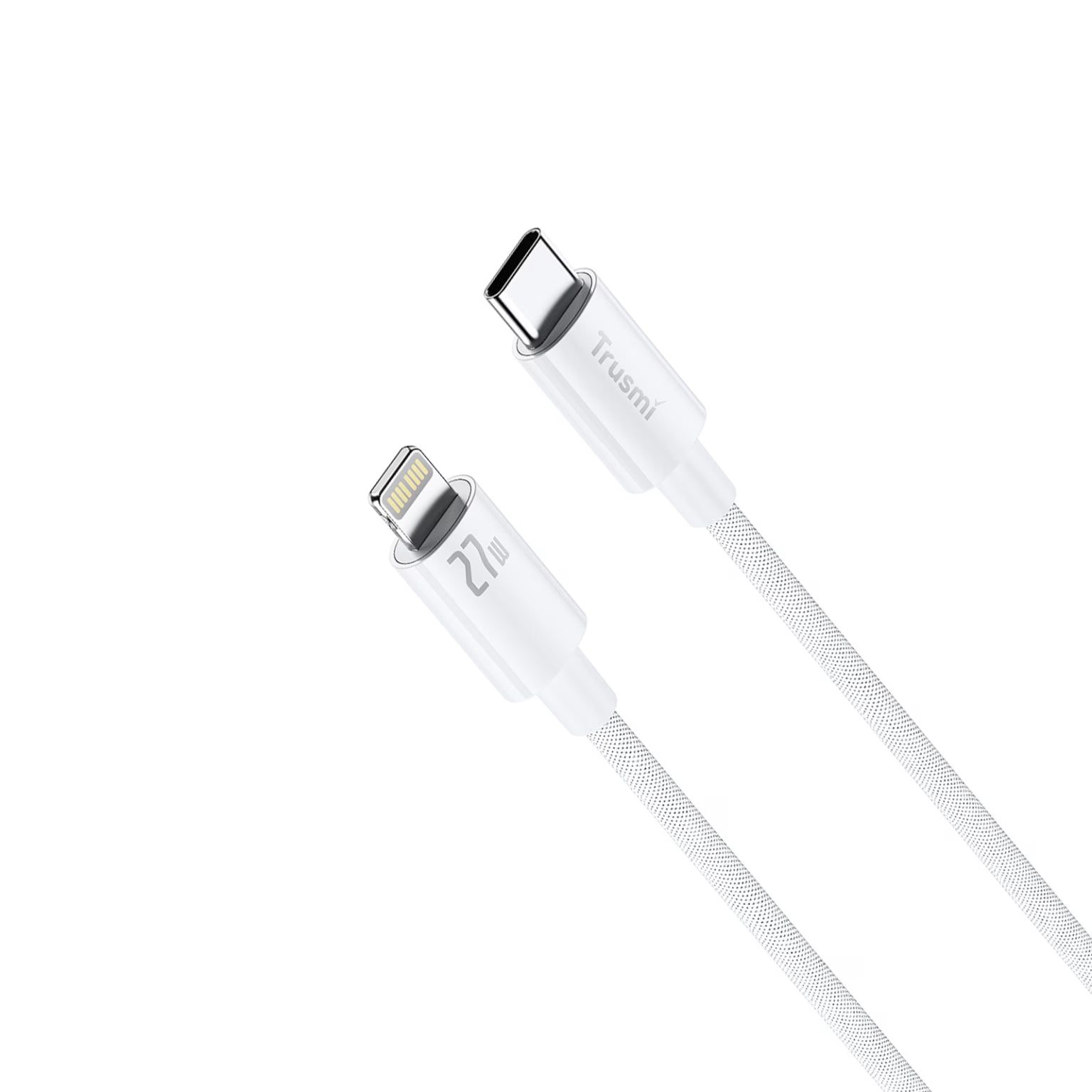 TRUSMI 27W C To L Braided Charging Cable White 3M