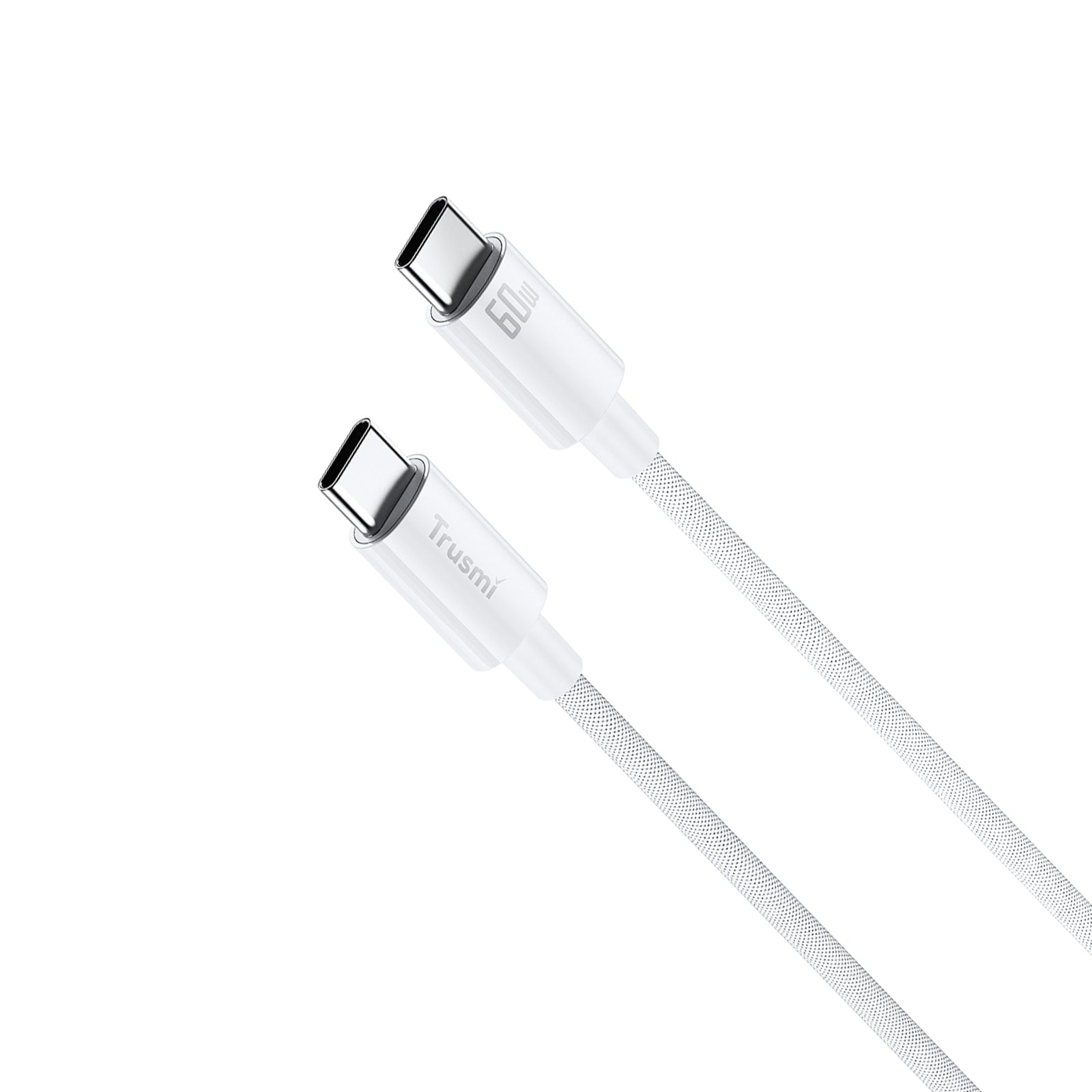 TRUSMI 60W C To C Braided Charging Cable White 2M