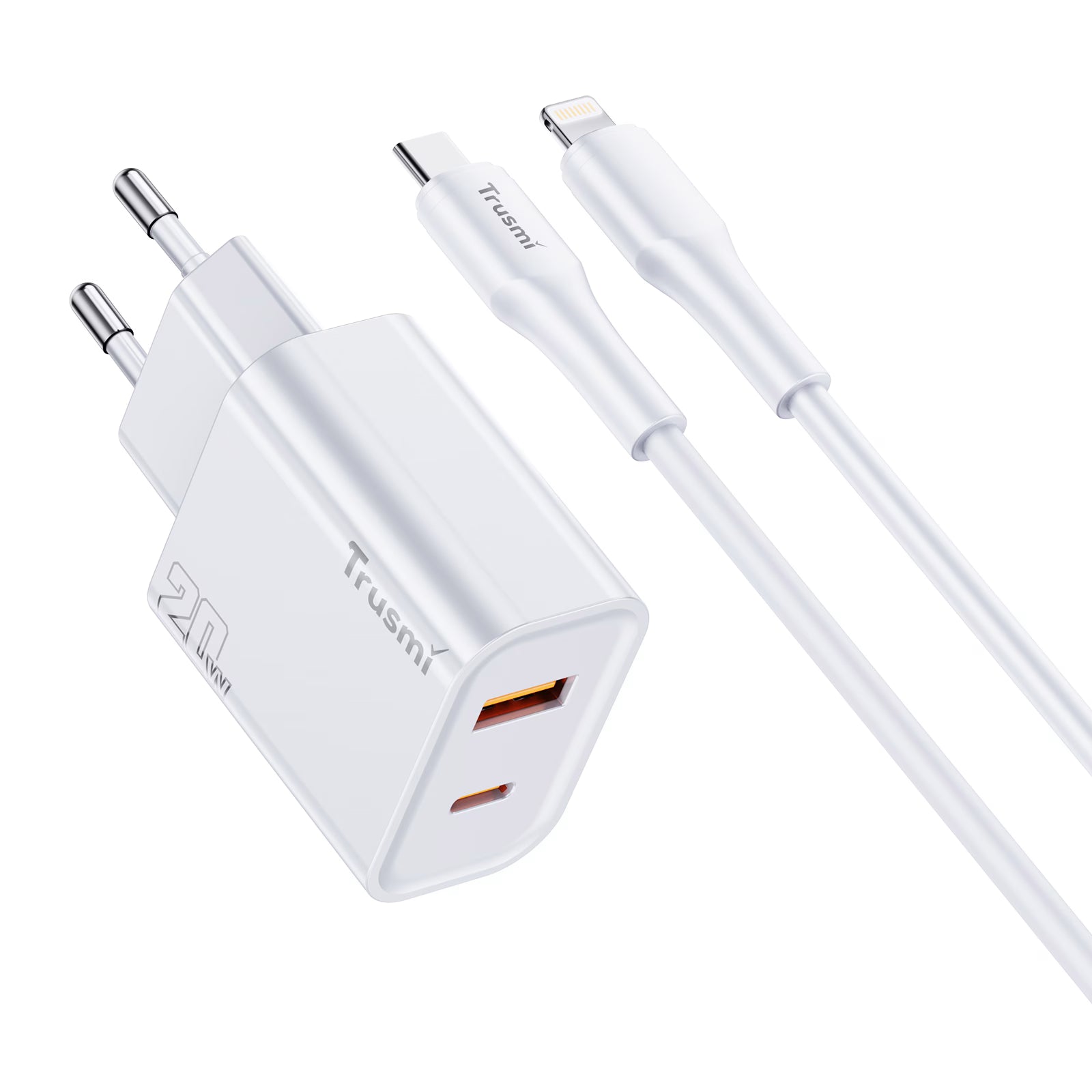 TRUSMI PD20W A+C GaN Fast Charger Set with CL Cable