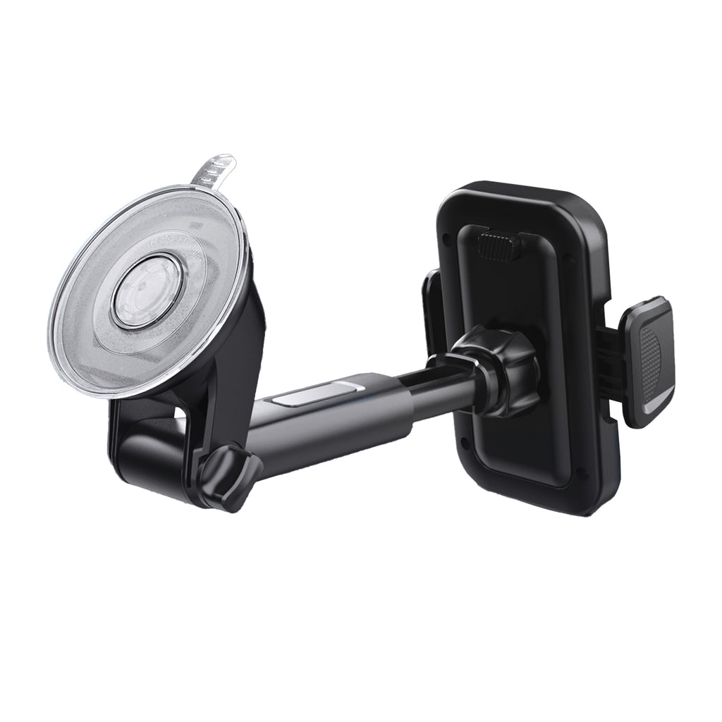 TRUSMI Suction Base Clamping Car Phone Holder Black