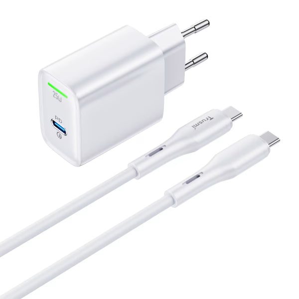 TRUSMI PD25W Type-C Charger Set With 60W C TO C Cable (EU) White