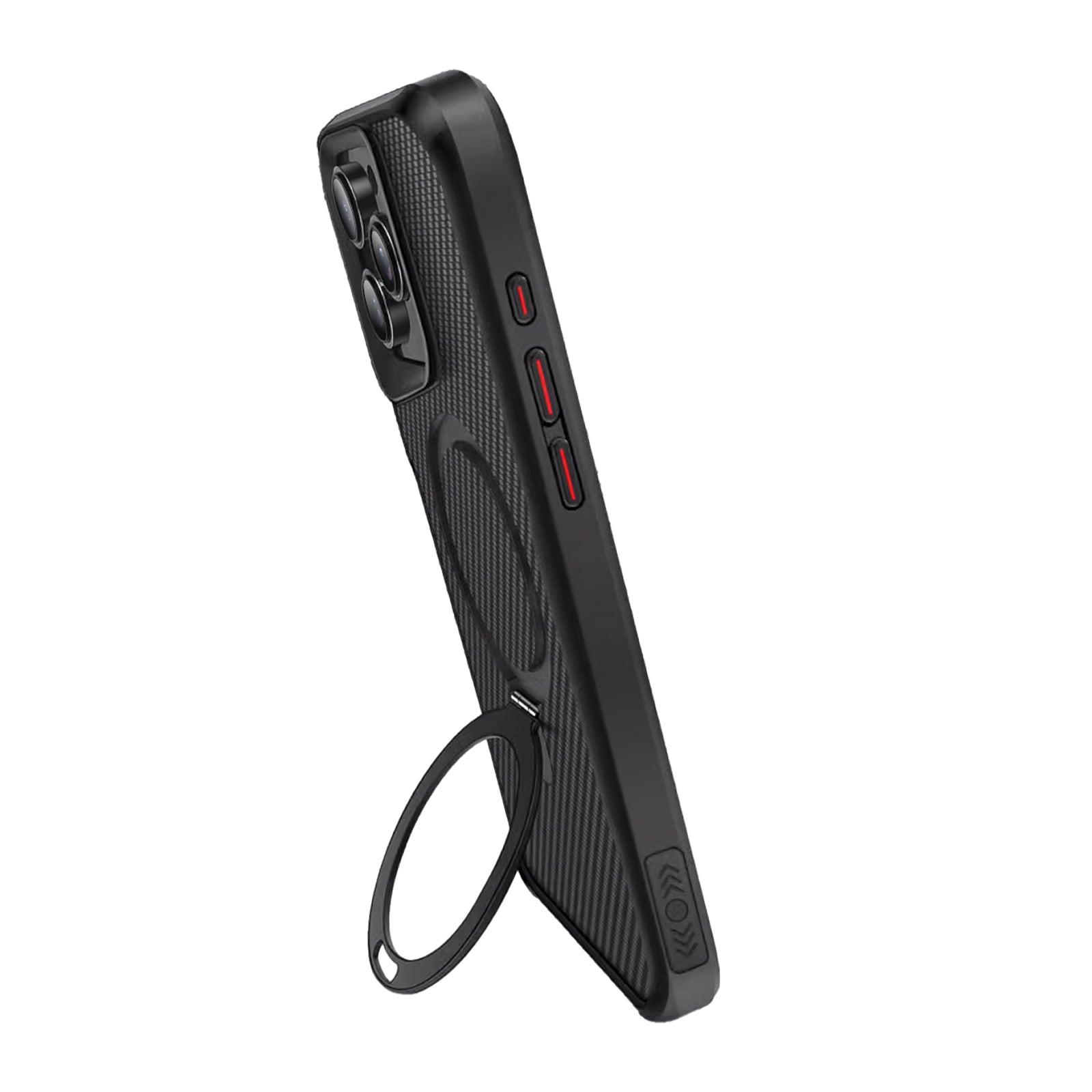 TRUSMI Carbon Fiber with 360° Rotating Kickstand Magnetic Phone Case