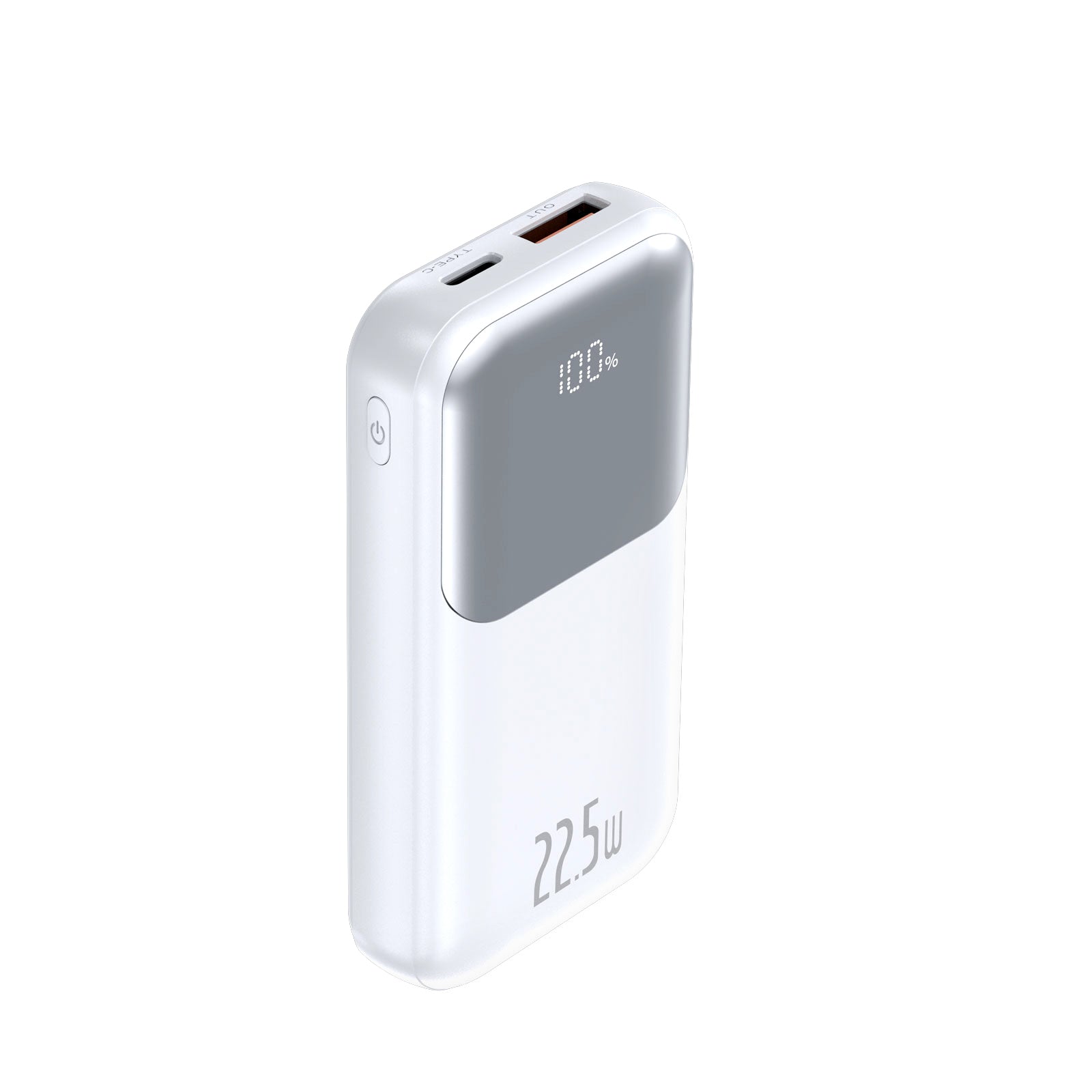 TRUSMI PD22.5W Ultra MINI DIGITAL With L+C Cable POWER BANK 10000mAh White