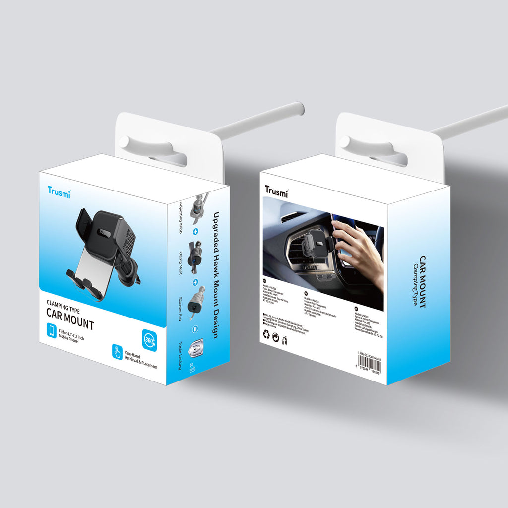 TRUSMI Clamping type Car Phone Holder Air Outlet Black