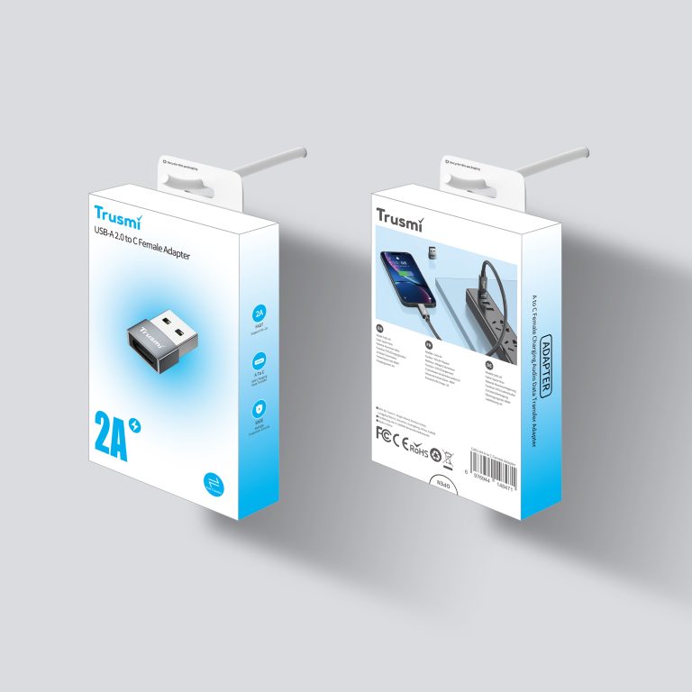 TRUSMI USB-A 2.0 Male to Type-C Female OTG Charging Audio Adapter