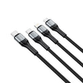 TRUSMI 66W 3 in 1 C TO C/L/M 66W Braided Cable Black 1.2M